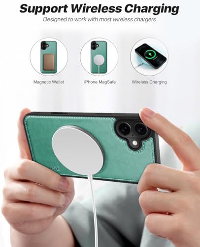 OCASE for iPhone 17 Detachable Wallet Case with Card Holder, 2 in 1 PU Leather Flip Folio with RFID Blocking Stand Wrist Strap Shockproof Phone Cover 6.3 Inch 2025, Green - color: Green, size: iPhone 17