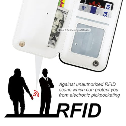ONETOP for iPhone 16 Pro Max Wallet Case with Credit Card Holder,White - color: White