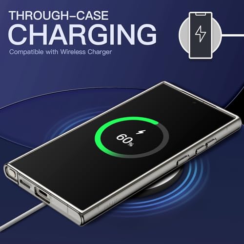 JETech Case for Samsung Galaxy S24 Ultra, Anti-Yellowing, Titanium Grey | Shockproof Protection, Scratch Resistant Hard PC Back, Durable Transparent TPU Bumper - color: Titanium Grey, size: Galaxy S24 Ultra
