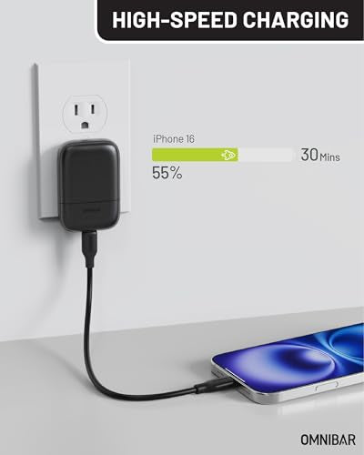 30W Slim Flat USB C Wall Charger, GaN PD3.0 PPS Fast Charger, Black - color: 30W Black
