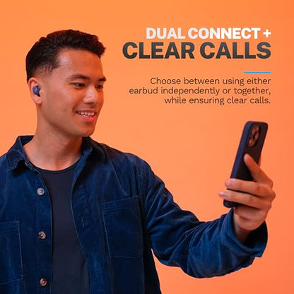 JLab Go Air Pop+ True Wireless Earbuds, in Ear Headphones, Bluetooth Earphones, 35H Playtime Ear Buds, Bluetooth Earbuds with Microphone, USB-C Charging Case, Dual Connect, EQ3 Sound, Navy Blue - color: Navy, style: Matte