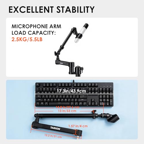 TARION 23.6" Modular Microphone Desktop Extension Boom Arm Titanrig Arm M - size: Arm M (Microphone)