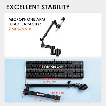 TARION 23.6" Modular Microphone Desktop Extension Boom Arm Titanrig Arm M - size: Arm M (Microphone)