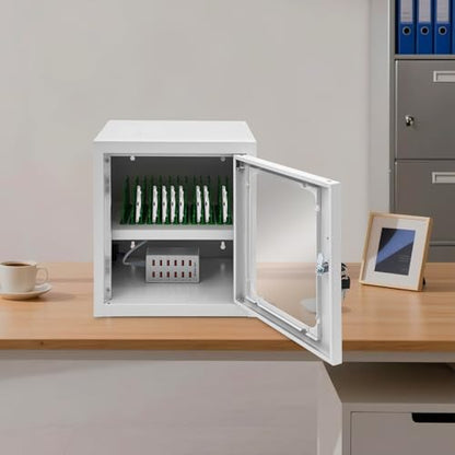 12-Device Charging Station, Charging Cabinet for Cellphones, Rechargeable Cellphone Locker Storage Charging Station, Locking and Charging Phone Storage Box, Cell Phone Charging Box - color: White-12 Slots