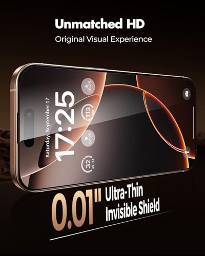 UNBREAKcable 3-Pack Screen Protector for iPhone 16 Pro Max,Tempered Glass | Shatterproof Glass [Easy Install][Auto Dust-Elimination][Bubble-Free][99.99%HD Clear][1:1 Full Coverage] - size: iPhone 16 Pro Max