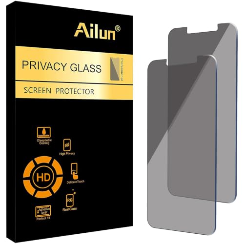 Ailun Privacy Screen Protector iPhone 17e/16e/14/13/13 Pro, 2 Pack - size: 17e/16e/14/13/13 Pro 6.1 inches