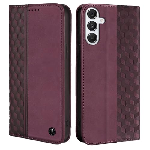 Wallet Case for Samsung Galaxy S25 FE 5G - PU Leather Flip Cover with Card Holder Slots, Strong Magnetic Folio Kickstand Phone Case, Wine Red - color: Wine Red, size: Samsung Galaxy S25 FE 6.7"
