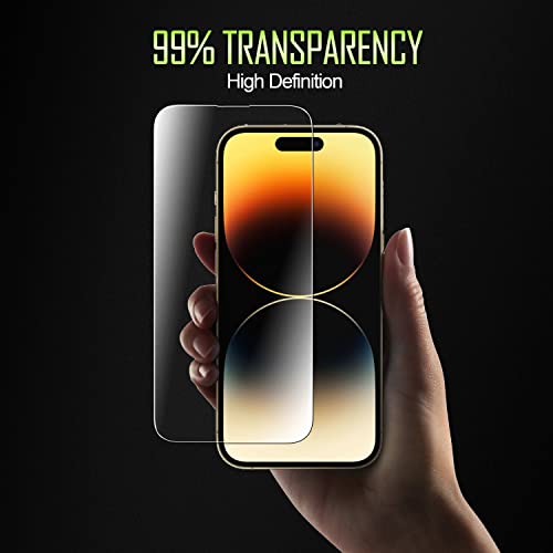 [2 Pack] Easy Install Frame Guard Tool Kit Tempered Glass Screen Protector Compatible with iPhone 14 Pro - size: iPhone 14 Pro