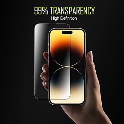 [2 Pack] Easy Install Frame Guard Tool Kit Tempered Glass Screen Protector Compatible with iPhone 14 Pro - size: iPhone 14 Pro