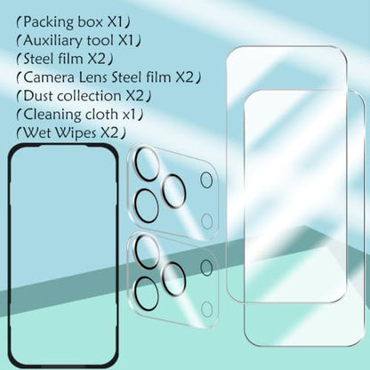 BIGFACE Compatible with iPhone 17 Pro Screen Protector + Camera Lens Protectors, [2 + 2 Pack] Premium HD Clear Tempered Glass with easy installation tool included Accuracy Film For iPhone 17 Pro(6.3 Inch) - size: iPhone 17 Pro(6.3")