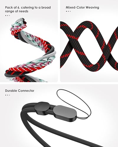 Avorast 6 Pack Cell Phone Camera Wrist Straps, Wrist Lanyards - color: Mixed Undertint