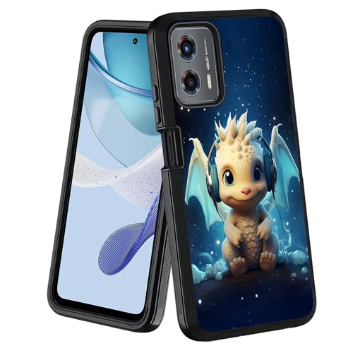 Case for Moto G 5G 2024/Moto G Play 5G 2024, Military Grade Heavy Duty [3-Layer] Dustproof Shockproof Full-Body Protective Case for Motorola Moto G 5G 2024, Headphone Music Dragon Baby - color: Headphone Music Dragon Baby