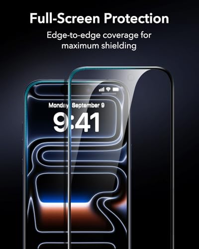 ESR 3 Pack for iPhone 17 Pro Max Privacy Screen Protector, Armorite | 7X Impact Absorption, 9H+ Tempered Glass, Anti-Spy, Easy One-Pull Installation, UltraFit Tray, Full-Coverage Protection - size: iPhone 17 Pro Max 6.9 inch