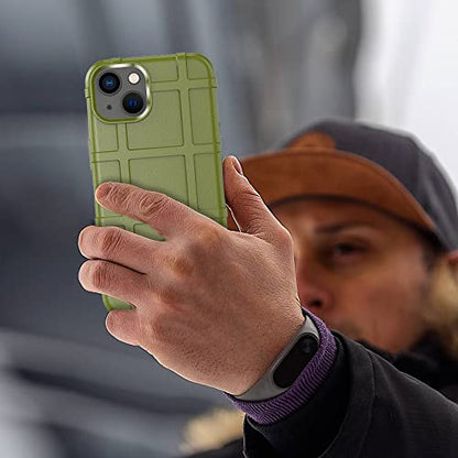 Rugged Shield 8ft Drop Proof TPU Thick Armor Tactical Protective Case Compatible with iPhone 14 (6.1 inches) - Army Green - color: Army Green, size: iPhone 14