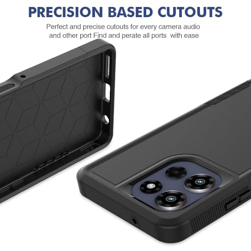 for Motorola Moto G Power 2026 / Moto G Power 2025 Case: Dual Layer Protective Heavy Duty Cell Phone Cover Shockproof Rugged with HD Screen Protector Military Protection Bumper Tough, Black - color: Black (PC) + Black (TPU)