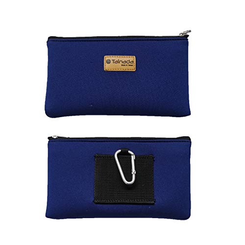 Tainada Men Women Horizontal Cell Phone Neoprene Shockproof Zipper Carry Case Bag Pouch with Belt Loop Holster & Carabiner Compatible with Most of iPhone, Android Phones (Navy Blue) - color: Navy Blue