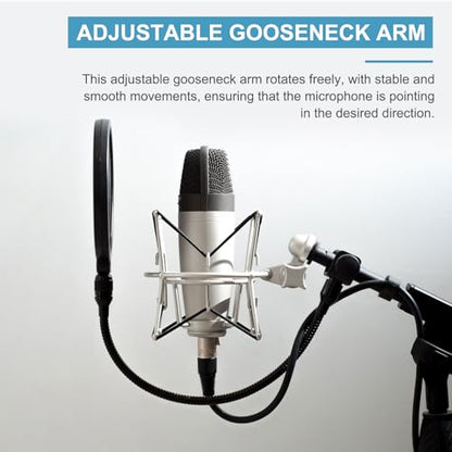 PATIKIL 2Pcs 9" Gooseneck, 1/4" Male to 1/4" Male Thread Metal Universal Hose Flexible Arm Gooseneck Tube Extension Holder for Action Camera Phone Microphone, Black - size: 9 Inch