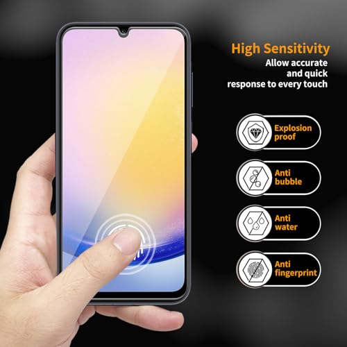 3 Pack for Samsung Galaxy A25 5G Tempered Glass Screen Protector - size: Galaxy A25 5G