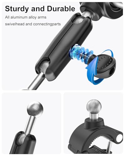A Pillar Grab Handle Phone Mount for Car/Truck [Shockproof Metal Arm] Universal Phone Clip Phone Holders for Your Car, Truck, Pickup, SUV, Van, Excavator, Front Loader, Fit for iPhone 16 15