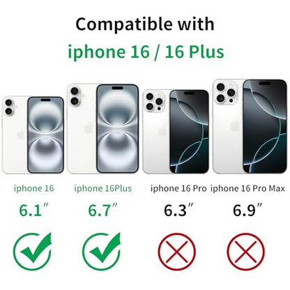 Designed for iPhone 16 and 16 Plus Camera Lens Protector, Metal Lens Cover 9H Tempered Glass Camera Cover Anti Scratch Shockproof Screen Protector - color: Pink