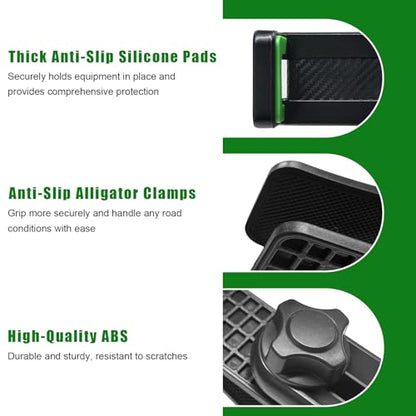 Sun Visor Phone Holder, 360° Rotatable Auto Visor Clip Foldable Smartphone Mount, Multifunctional Adjustable Rearview Clamp Compatible with Most cellphones, Car Accessories (Green) - color: Green