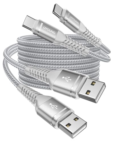 USB C to C Cable 6FT 2Pack, USB C to USB C Cable Fast Charging iPhone USB C - color: Silver, size: 6FT, style: 60W USB A to USB C