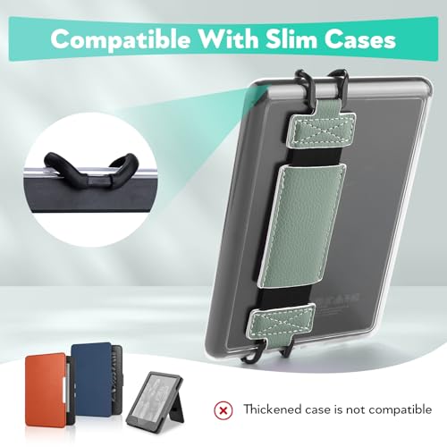 Secure Hand Strap for Kindle and Tablet - High Elasticity Finger Grip Holder Accessories for 6-8 Inches E-Book Tablet. - color: Green