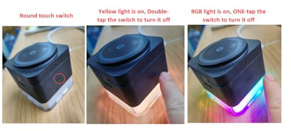 15W Wireless Charger 3-in-1 Apple Charging Station with Night Light - color: Black