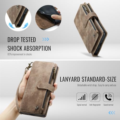 Google Pixel 10/Pixel 10 Pro 5G Wallet Case with Card Holder,Brown - color: Brown, size: Pixel 10/10 Pro 6.3 Inch