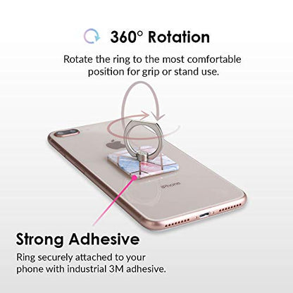 Velvet Caviar Cell Phone Ring Holder - Finger Ring & Stand - Improves Phone Grip Compatible with iPhone, Galaxy and Most Cases (Except Silicone/Leather) - Geometric Marble - color: Geometric Marble