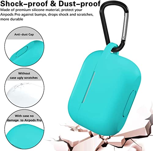 Lerobo for AirPods Pro 2nd/1st Case with Keychain, Teal - color: Teal