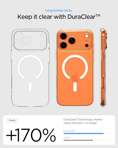 Spigen for iPhone 17 Pro Case, Ultra Hybrid MagFit [TPU Covered Camera Control] [Anti-Yellowing] [Compatible with Magsafe] - Clear - color: Clear, size: iPhone 17 Pro