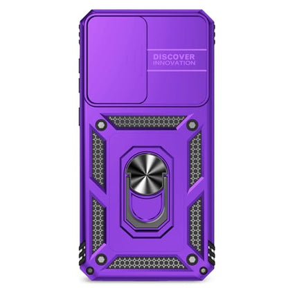 for Samsung Galaxy A36 5G Case with Slide Camera Cover HD Screen Protector [Military Grade 16ft. Drop Tested] Magnetic Ring Holder Kickstand Protective Phone Case for Galaxy A36 5G 2025, Purple - color: Purple w/ Slide Camera 2nd gen. Military Grade