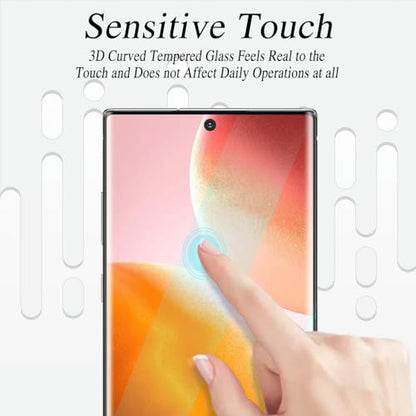 KAREEN 2 Pack Screen Protector for Samsung Galaxy Note 10 Plus | Tempered Glass 3D Curved Full Coverage Film, 9H Hardness, Anti-Scratch, Case Friendly - size: Galaxy Note 10 Plus 6.8-inch