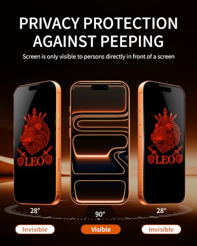 Privacy Screen Protector for iPhone 16 Pro Max 2 Pack - color: Black
