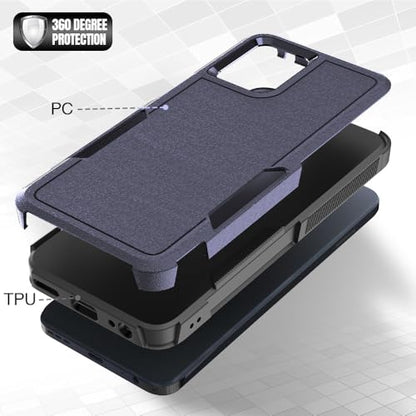 for Moto G54 Case Dual Layer Hard Shockproof Protective Case with Tempered Glass Screen Protector Heavy Duty Hybrid Full Body Anti-Scratch Anti-Slip Phone Cover Deep Blue - color: Moto G54 - Deep Blue