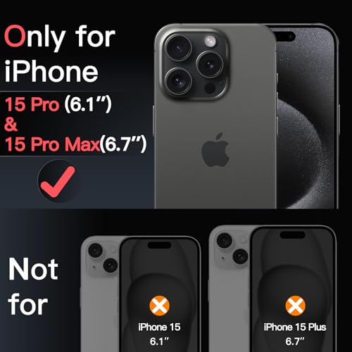 JETech Camera Lens Protector for iPhone 15 Pro/15 Pro Max, Black+Red, 1 Set - size: iPhone 15 Pro/15 Pro Max