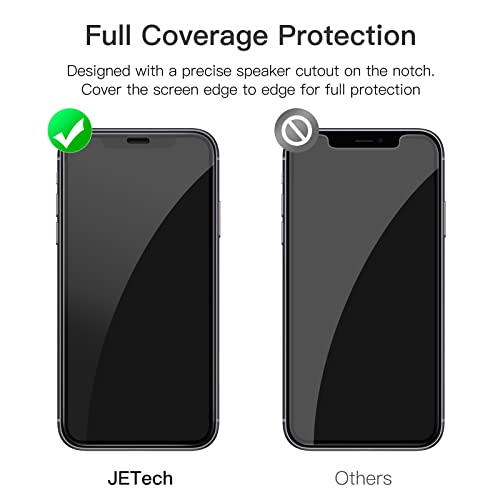 JETech Full-Coverage Screen Protector for iPhone 11/XR, 3-Pack | Black Edge Tempered Glass, Easy Installation Tool, HD Clear, Case-Friendly - size: iPhone 11/XR