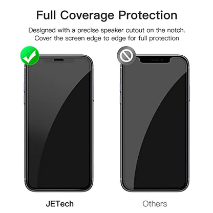 JETech Full-Coverage Screen Protector for iPhone 11/XR, 3-Pack | Black Edge Tempered Glass, Easy Installation Tool, HD Clear, Case-Friendly - size: iPhone 11/XR