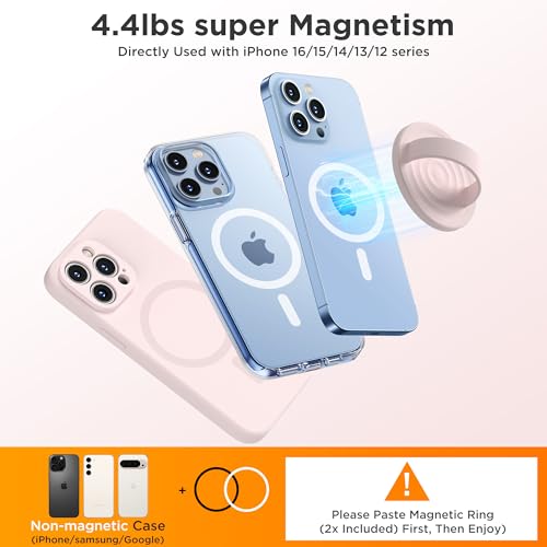 Upgraded Magnetic Phone Grip, Liquid Silicone Soft and Portable, Removable Finger Loop Ring Grip Holder for iPhone, Strong Magnetic Attraction, Compatible with MagSafe Phone Case, Lovely Pink - color: Lovely Pink