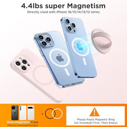 Upgraded Magnetic Phone Grip, Liquid Silicone Soft and Portable, Removable Finger Loop Ring Grip Holder for iPhone, Strong Magnetic Attraction, Compatible with MagSafe Phone Case, Lovely Pink - color: Lovely Pink