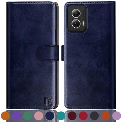 SUANPOT for Motorola Moto G Power 5G 2024 6.7" Wallet case with RFID Blocking Credit Card Holder,Flip Book PU Leather Protective Cover Women Men for Power 5G 2024 Phone case Blue - color: Blue