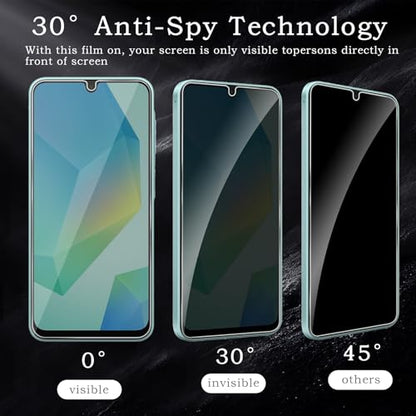 Privacy Screen Protector for Samsung Galaxy A16, Shatterproof Tempered Glass Accessories, Anti Spy Tempered Glass Film, Case Friendly Ultra Resistant 9H Hardness Anti-Glare HD Black -3 Pack