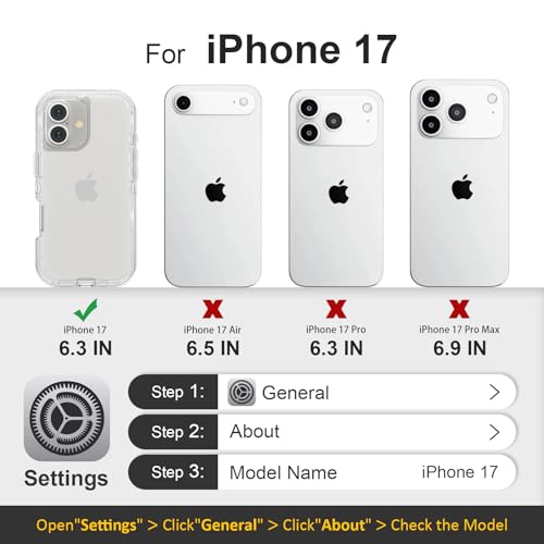 Follaroma for iPhone 17 Case, Heavy Duty Shockproof Protection Phone Cases, Anti-Drop, Dual Layer Transparent Protective Cover Compatible with iPhone 17, 6.3 inch, Crystal Clear - color: Clear, size: iPhone 17 6.3‘’