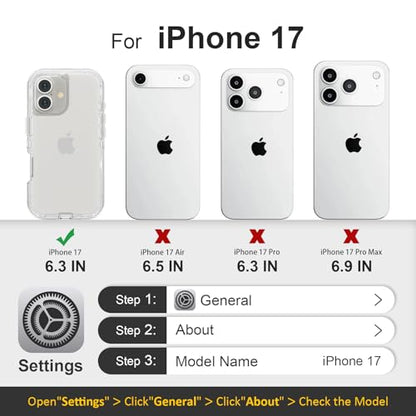 Follaroma for iPhone 17 Case, Heavy Duty Shockproof Protection Phone Cases, Anti-Drop, Dual Layer Transparent Protective Cover Compatible with iPhone 17, 6.3 inch, Crystal Clear - color: Clear, size: iPhone 17 6.3‘’