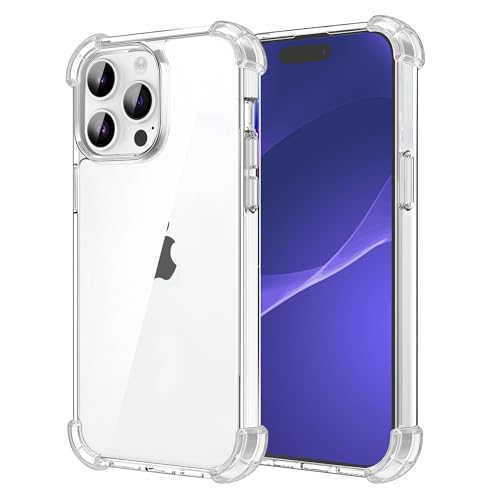for iPhone 16 Pro Clear Transparent Shockproof Bumpers Acrylic Case Pouch, Anti-Yellowing and Anti-Scratch with Airbag, Upgrade Camera Protective Phone Case - color: Clear, size: For IPhone 16 Pro
