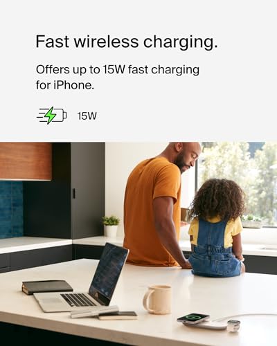 Belkin Qi2 15W Magnetic Wireless Charging Pad, 3 in 1 Fast Charger - color: White, style: 3 in 1