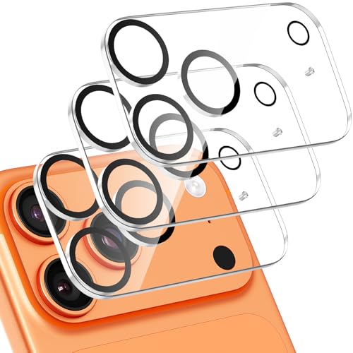 [3 Pack Camera Lens Protector For iPhone 17 Pro 6.3-Inch,9H Tempered Glass,Anti-Scratch,Case Friendly,Night Circle,No-Bubble HD Clarity,Full Cover - size: iPhone 17 Pro