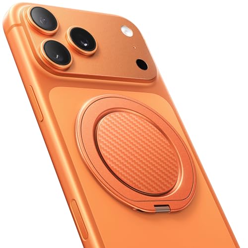 andobil [2026 Ultra-Thin] Magnetic Phone Ring Grip for MagSafe, Orange - color: Orange Carbon Fiber