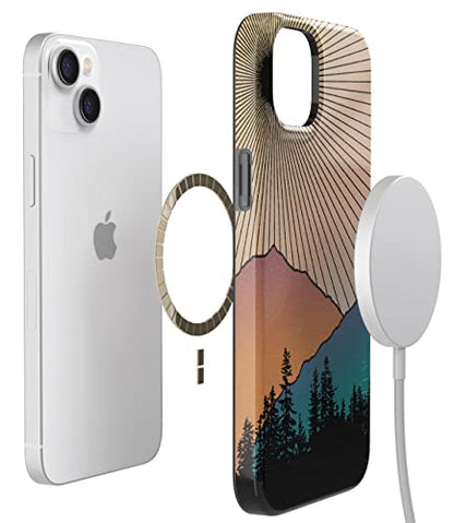 Casely iPhone 15 Plus Case | Golden Hour | Mountain Sunset | Compatible with MagSafe | Classic Ultra Slim Design - color: Golden Hour | Mountain Sunset